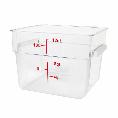 Thunder Group PLSFT012PC 12 qt Square Food Storage Container - Polycarbonate, Clear - 6, (each)-cityfoodequipment.com