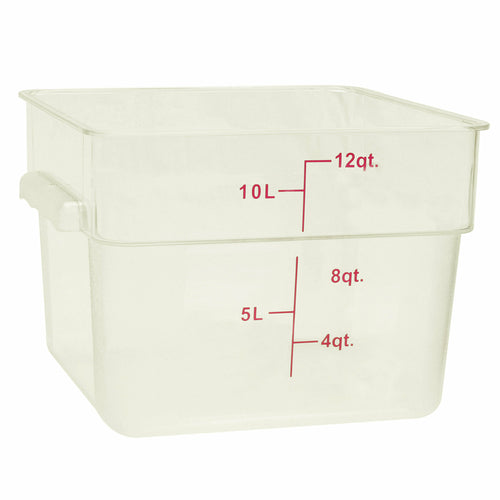 Thunder Group PLSFT012PP 12 qt Square Food Storage Container - White - 6, (each)-cityfoodequipment.com