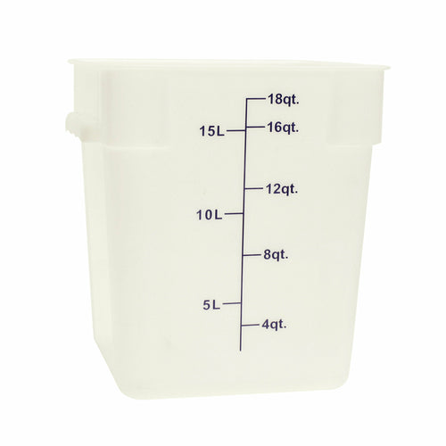 Thunder Group PLSFT018PP 18 qt Square Food Storage Container - White - 6, (each)-cityfoodequipment.com