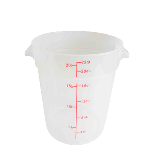 Thunder Group PLRFT322TL 22 qt Round Food Storage Container - Polypropylene, Translucent - 6, (each)-cityfoodequipment.com
