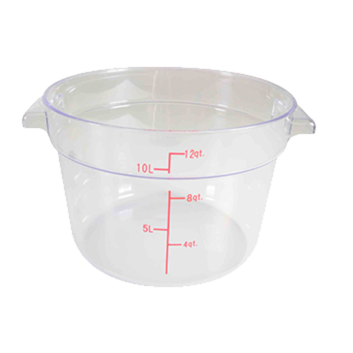 Thunder Group PLRFT312PC 12 qt Round Food Storage Container - Polycarbonate, Clear - 12, (each)-cityfoodequipment.com