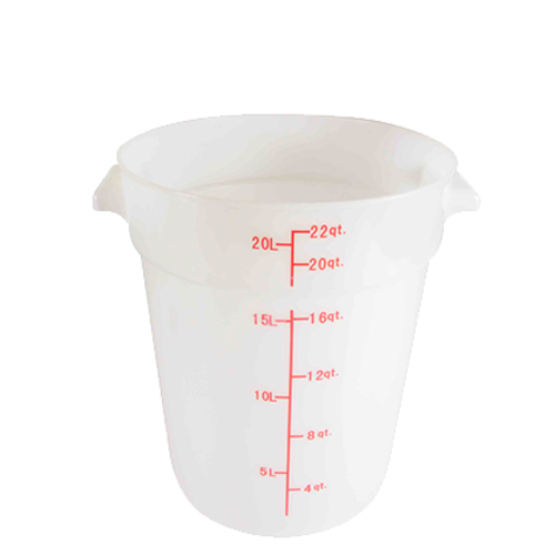 Thunder Group PLRFT322PP 22 qt Round Food Storage Container - Polypropylene, White - 6, (each)-cityfoodequipment.com