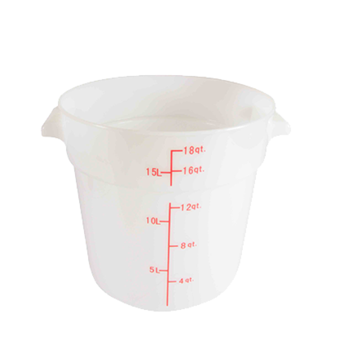 Thunder Group PLRFT318PP 18 qt Round Food Storage Container - Polypropylene, White - 6, (each)-cityfoodequipment.com