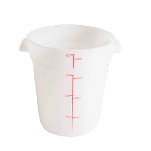 Thunder Group PLRFT304PP 4 qt Round Food Storage Container - Polypropylene, White - 12, (each)-cityfoodequipment.com