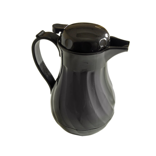 Thunder Group PLWS064BK 64 oz Beverage Server w/ Push Button Lid - Poly, Black - 1, (set)-cityfoodequipment.com