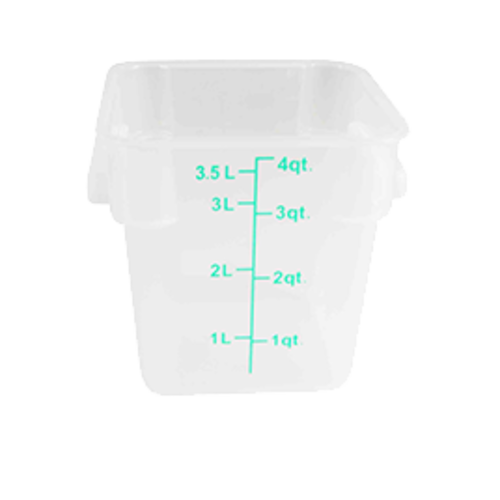 Thunder Group PLSFT004TL 4 qt Square Food Storage Container - Polypropylene, Translucent - 6, (each)-cityfoodequipment.com