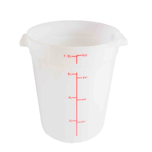 Thunder Group PLRFT308PP 8 qt Round Food Storage Container - Polypropylene, White - 12, (each)-cityfoodequipment.com