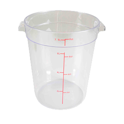 Thunder Group PLRFT308PC 8 qt Round Food Storage Container - Polycarbonate, Clear - 12, (each)-cityfoodequipment.com
