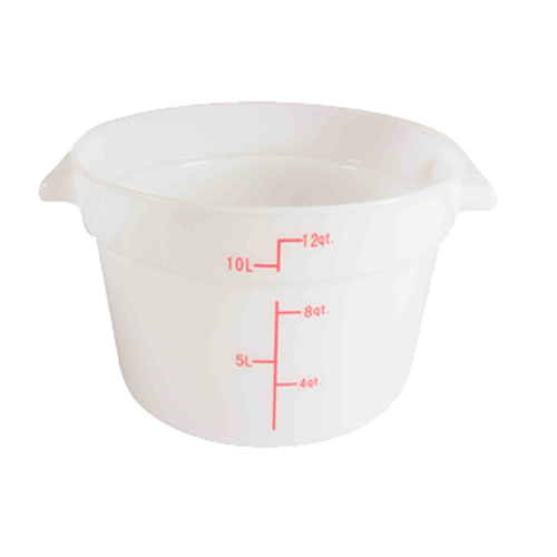 Thunder Group PLRFT312PP 12 qt Round Food Storage Container - Polypropylene, White - 12, (each)-cityfoodequipment.com