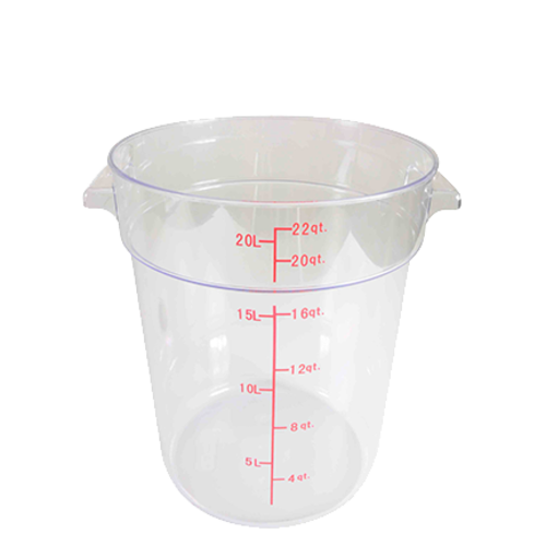 Thunder Group PLRFT322PC 22 qt Round Food Storage Container - Polycarbonate, Clear - 6, (each)-cityfoodequipment.com