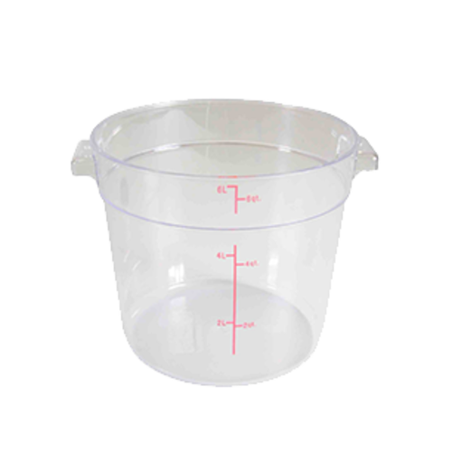 Thunder Group PLRFT306PC 6 qt Round Food Storage Container - Polycarbonate, Clear - 12, (each)-cityfoodequipment.com