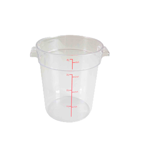 Thunder Group PLRFT304PC 4 qt Round Food Storage Container - Polycarbonate, Clear - 12, (each)-cityfoodequipment.com