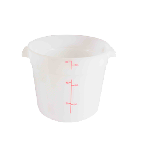 Thunder Group PLRFT306PP 6 qt Round Food Storage Container - Polypropylene, White - 12, (each)-cityfoodequipment.com