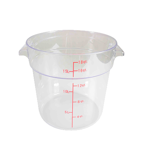 Thunder Group PLRFT318PC 18 qt Round Food Storage Container - Polycarbonate, Clear - 6, (each)-cityfoodequipment.com