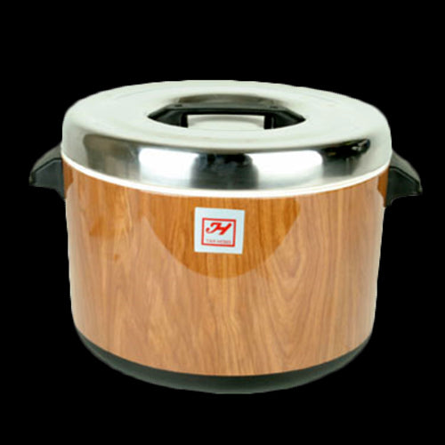 Thunder Group SEJ71000 40 cup Sushi Rice Container - Stainless Steel Liner, Woodgrain Exterior - 1, (each)-cityfoodequipment.com