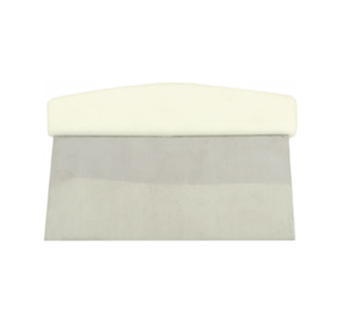 Thunder Group SLDS060P Dough Cutter/Scraper w/ White Plastic Handle - 6" x 4", Stainless Steel - 12, (each)-cityfoodequipment.com
