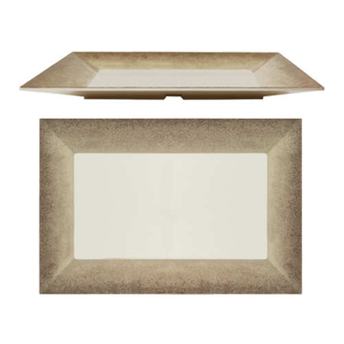 Thunder Group SD3324J 24" x 18" Rectangular Jazz Platter - Melamine, Beige - 2, (each)-cityfoodequipment.com