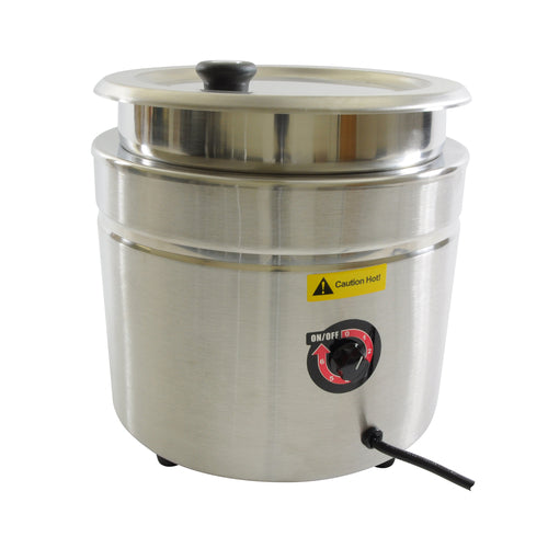 Thunder Group SEJ38000C 10 1/2 qt Countertop Soup Warmer w/ Adjustable Temperature Controls, 120v - 1, (each)-cityfoodequipment.com