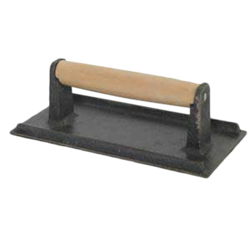 Thunder Group SLKSW095 Steak Weight w/ Wood Handle - 5" x 9", Cast Iron - 12, (each)-cityfoodequipment.com