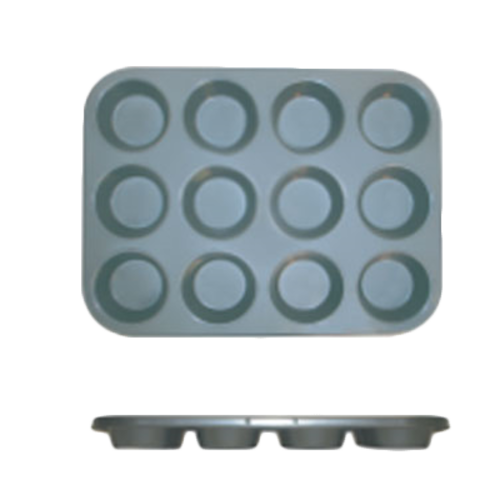 Thunder Group SLKMP012 12 Compartment Muffin Pan w/ Non-Stick Coating, Carbon Steel - 24, (each)-cityfoodequipment.com