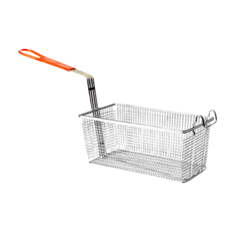 Thunder Group SLFB008 Fryer Basket w/ Coated Handle & Front Hook, 12 1/8" x 6 1/2" x 5 3/8" - 12, (each)-cityfoodequipment.com