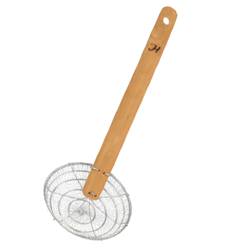 Thunder Group SLSKR108GV 8 1/4" Fine Mesh Skimmer - Bamboo Handle, Galvanized Steel - 50, (each)-cityfoodequipment.com