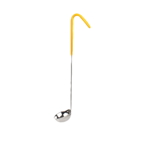 Thunder Group SLOL202 1 oz SLOL Series Serving Ladle - Stainless Steel, Yellow Vinyl Handle - 12, (each)-cityfoodequipment.com