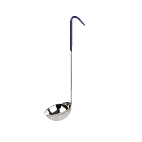 Thunder Group SLOL207 8 oz SLOL Series Serving Ladle - Stainless Steel, Blue Vinyl Handle - 12, (each)-cityfoodequipment.com