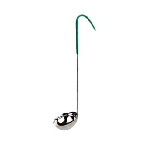 Thunder Group SLOL205 4 oz SLOL Series Serving Ladle - Stainless Steel, Green Vinyl Handle - 12, (each)-cityfoodequipment.com