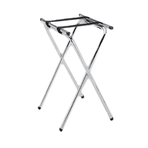 Thunder Group SLTS002 Folding Tray Stand - (2) Black Nylon Straps, Chrome Plated - 6, (each)-cityfoodequipment.com