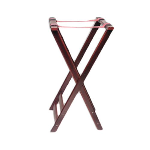 Thunder Group WDTHTS032 33 1/2" Folding Tray Stand - Acacia Wood, Mahogany - 1, (each)-cityfoodequipment.com