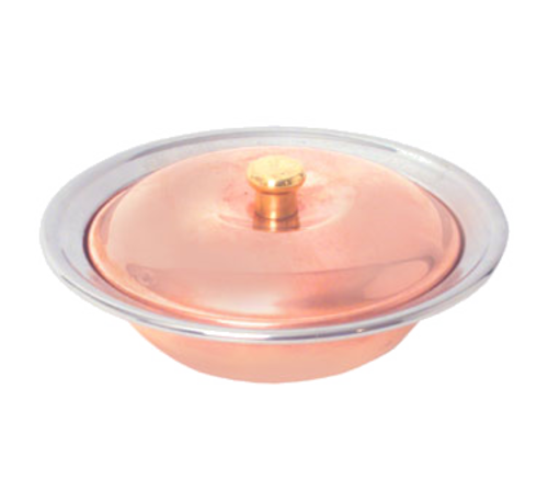 Town 12 oz Casserole/Soup Dish, With Cover Round, Copper Exterior, Stainless Interior (25264)-cityfoodequipment.com
