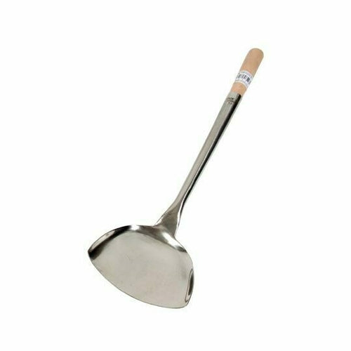 Town Stainless Wok Shovel 3 1/2 X 4 in, Wood Handle, 16 1/2 in (33973)-cityfoodequipment.com