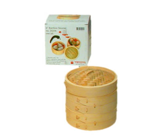 Town Bamboo Steamer Set, Includes 2 Steamers, 1 Cover, 6 in (34206)-cityfoodequipment.com