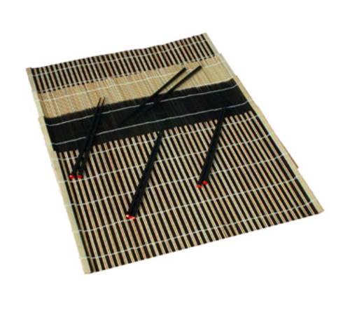 Town (4) Placemat & Chopstick Set - 12" x 18", Black Bamboo (34252)-cityfoodequipment.com