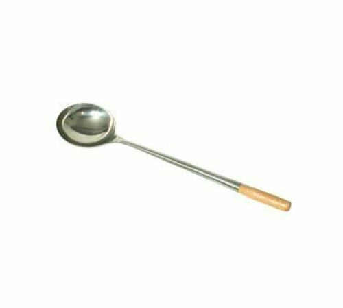 Town 7 oz Wok Ladle, Hand Hammered, Wood Handle, Medium, 19 3/4 in, Stainless (34972)-cityfoodequipment.com