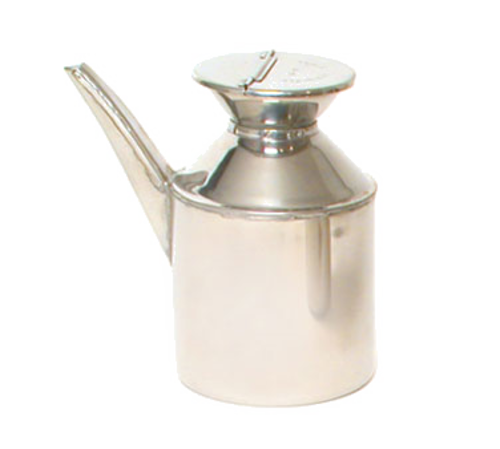 Town 13 oz Soy Sauce Dispenser, Without Handle, Hinged Cover, Stainless (37600)-cityfoodequipment.com