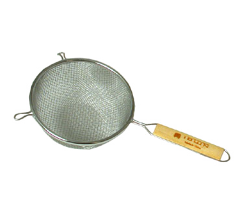 Town 6 1/4" Diameter Double Mesh Strainer, Wood Handle, Stainless (42406-S)-cityfoodequipment.com