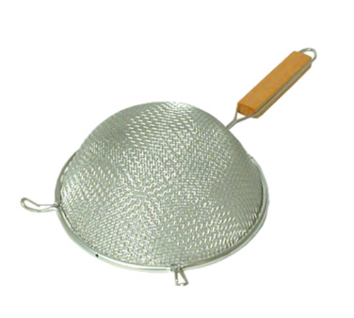 Town 8" Diameter Double Mesh Strainer, Wood Handle, Stainless (42408-S)-cityfoodequipment.com