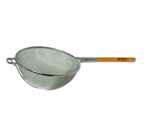 Town 14" Diameter Double Mesh Strainer, Wood Handle, Stainless (42414-S)-cityfoodequipment.com
