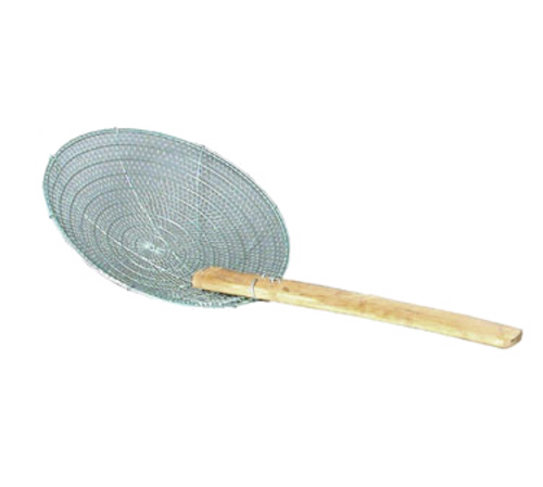 Town 12" Diameter Fine Mesh Skimmer, Bamboo Handle, Round, Stainless (42512)-cityfoodequipment.com