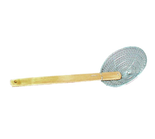 Town 6" Diameter Coarse Mesh Skimmer, Bamboo Handle, Round, Stainless (42606)-cityfoodequipment.com