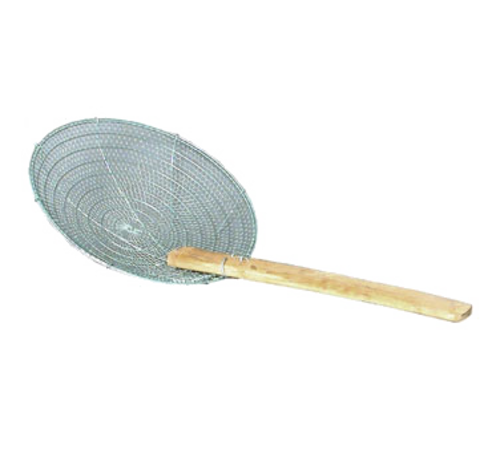 Town 10" Diameter Mesh Skimmer, Bamboo Handle, Round, Stainless (42610)-cityfoodequipment.com