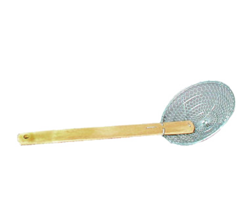 Town 6" Diameter Coarse Mesh Skimmer, Bamboo Handle, Round, Stainless (42617)-cityfoodequipment.com