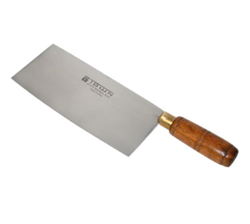 Town 8" Chinese Cleaver/Slicer w/ Wood Handle, Stainless Steel (47374)-cityfoodequipment.com