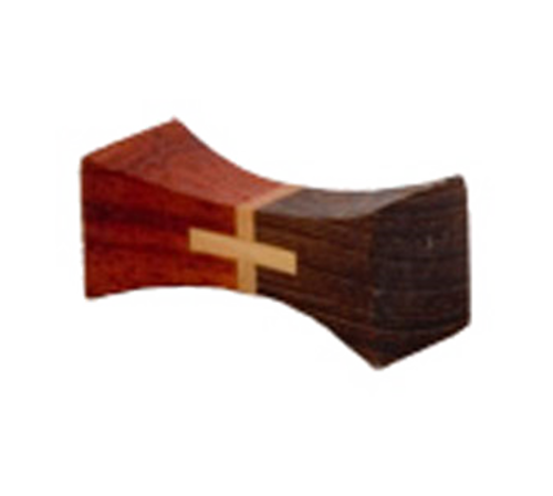 Town 1 3/4" T Line Hourglass Chopstick Rest - Wood, Brown/Red (51331)-cityfoodequipment.com