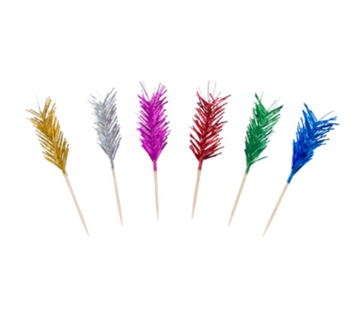 Town 6 1/4" Wood Frill Pick, Assorted Colors (51805)-cityfoodequipment.com