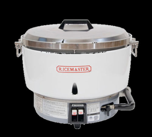 Town 55 Cup Commercial Rice Cooker, Steel Handles, Aluminum Exterior, Liquid Propane (RM-55P-R)-cityfoodequipment.com
