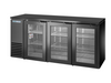 True TBB24-72-3G-Z1-BST-B-1 72 1/8" Bar Refrigerator - 3 Swinging Solid Doors, Black, 115v-cityfoodequipment.com