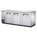 True TBB-4PT-S-HC 90 3/8" Bar Refrigerator - 3 Swinging Solid Doors, Stainless, 115v-cityfoodequipment.com